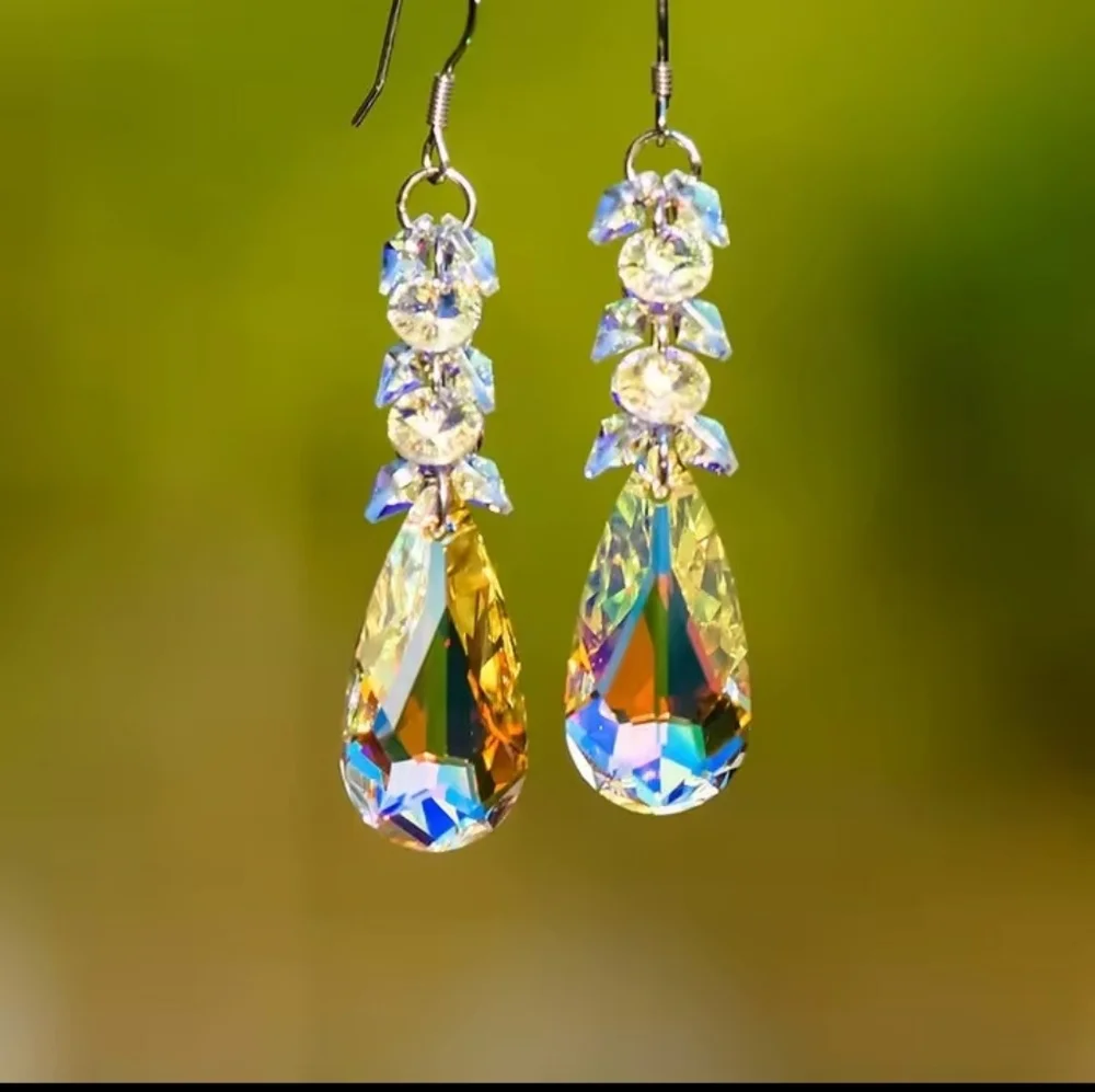 Earrings Women's Long Tassel‎ Crystal Drop New f78
